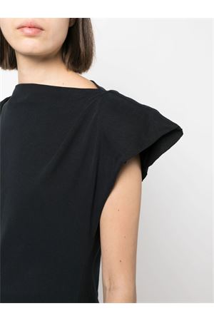 Sebani asymmetrical black cotton T-shirt ISABEL MARANT | TS0097FAA1N41I01BK